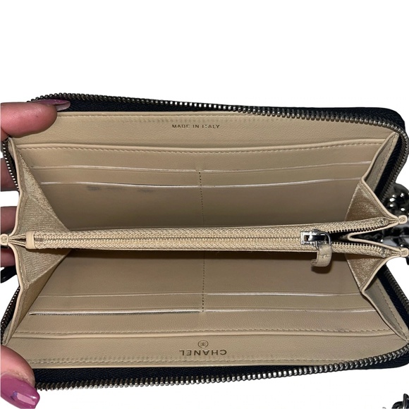 CHANEL CC Logo Zip Wallet on Adjustable Chain - Picture 10 of 11